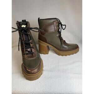 Sorel WomenBrex Heel Lace Boot, High Heel Hiker Inspired Lug Sole Size 8.5
